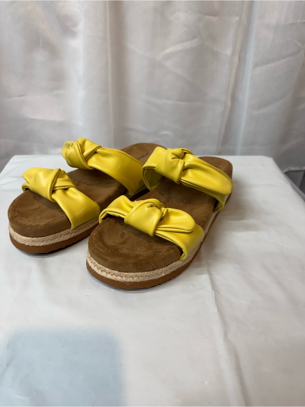 Yellow Knot Strap Slide Sandals for Women😎